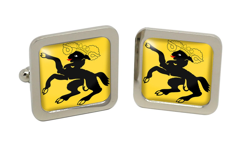 Schaffhausen (Switzerland) Square Cufflink in Chrome Box