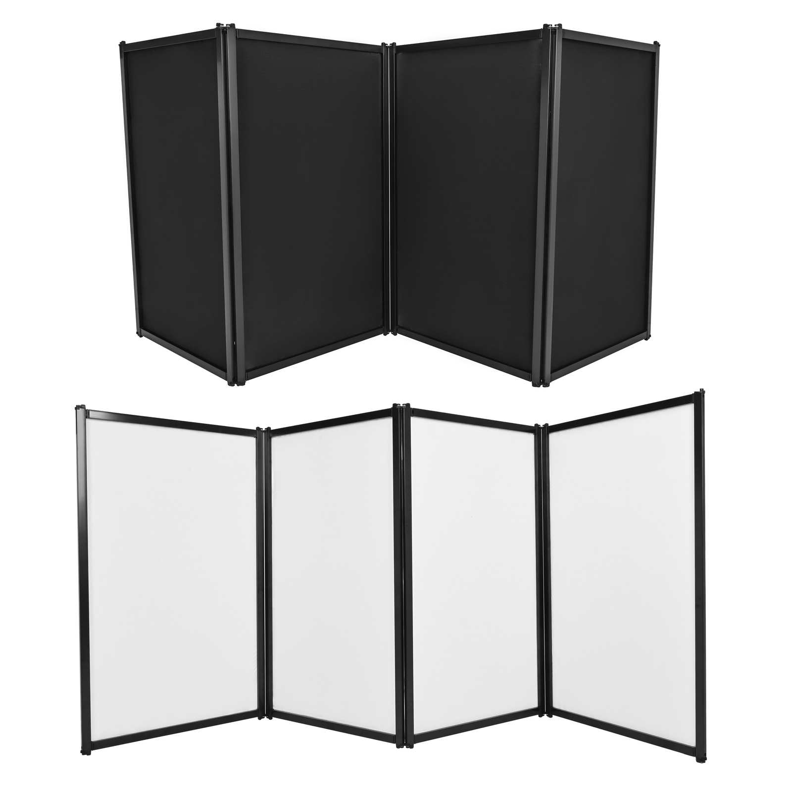 48"x25" White Black DJ Event Facade Scrim Metal Frame Booth With Travel Bag Case