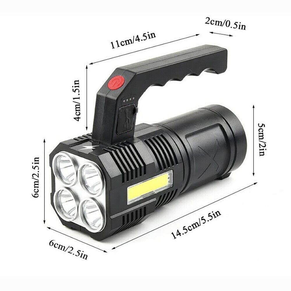 9000000 Lumens Super Bright LED Flashlight Tactical Rechargeable LED Work Lights