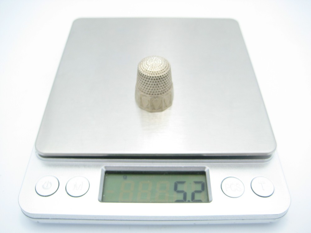 Antique Sterling Silver Sewing Etched Pattern Thimble