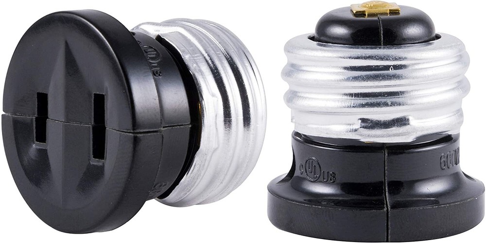 2PACK ADAPTOR CONVERTER STANDARD SCREW BASE LIGHT BULB SOCKET TO 110V AC PLUG