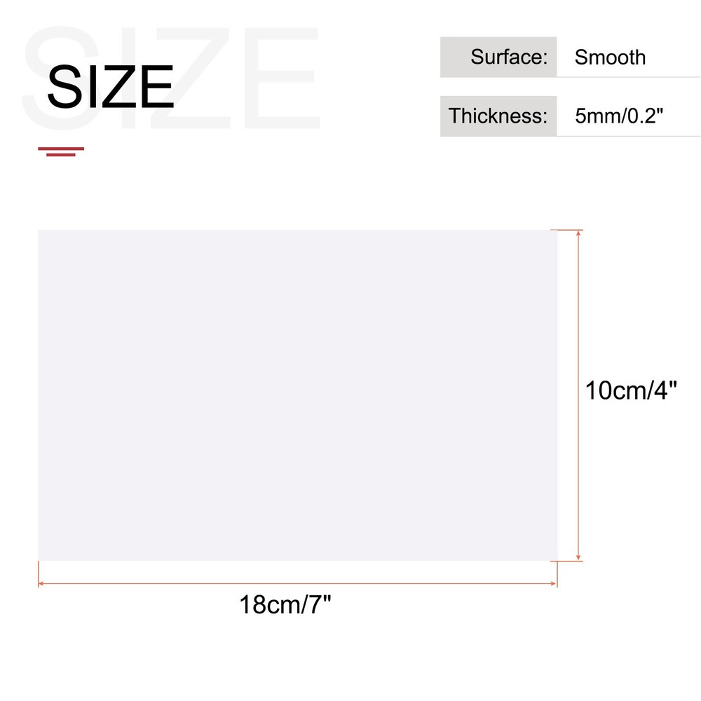 ABS Plastic Sheet 7" x 4" x 0.2" ABS Styrene Sheets White 4 Pcs