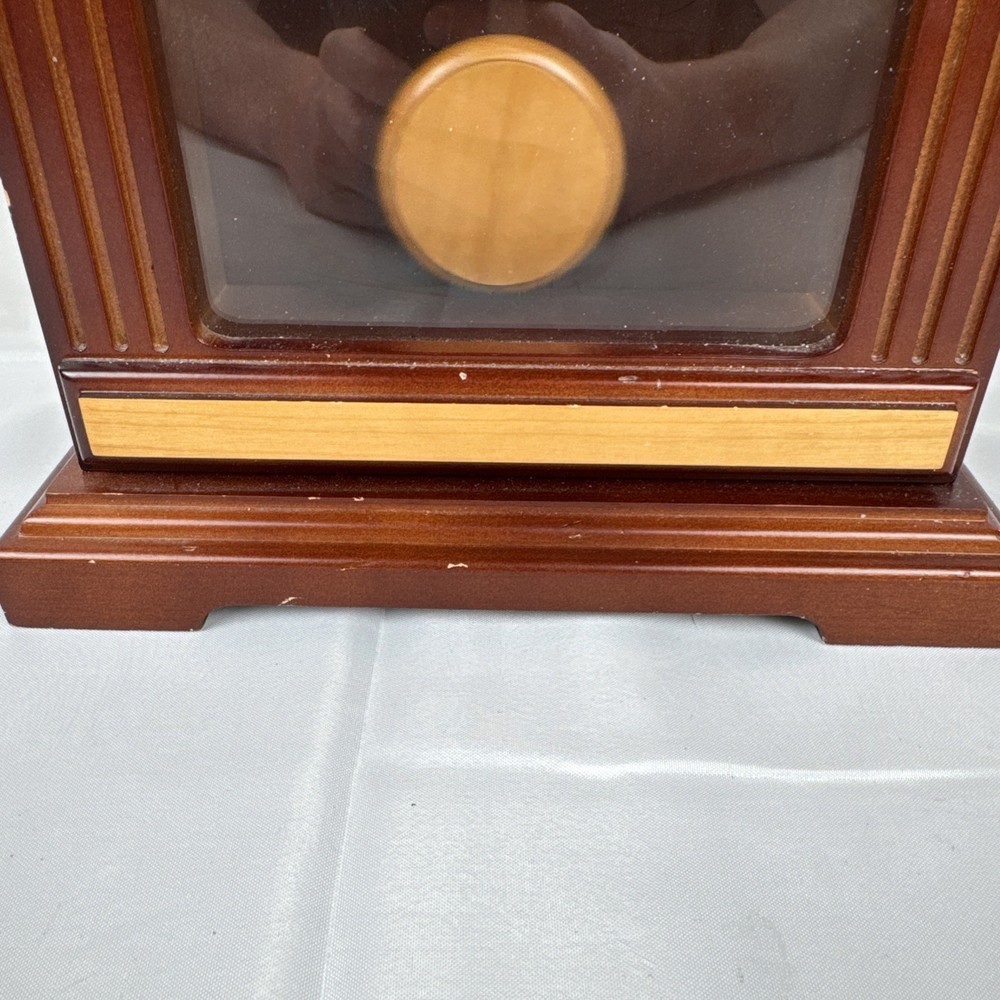 Bulova Clock B1862 Chiming Pendulum Wooden Table Clock