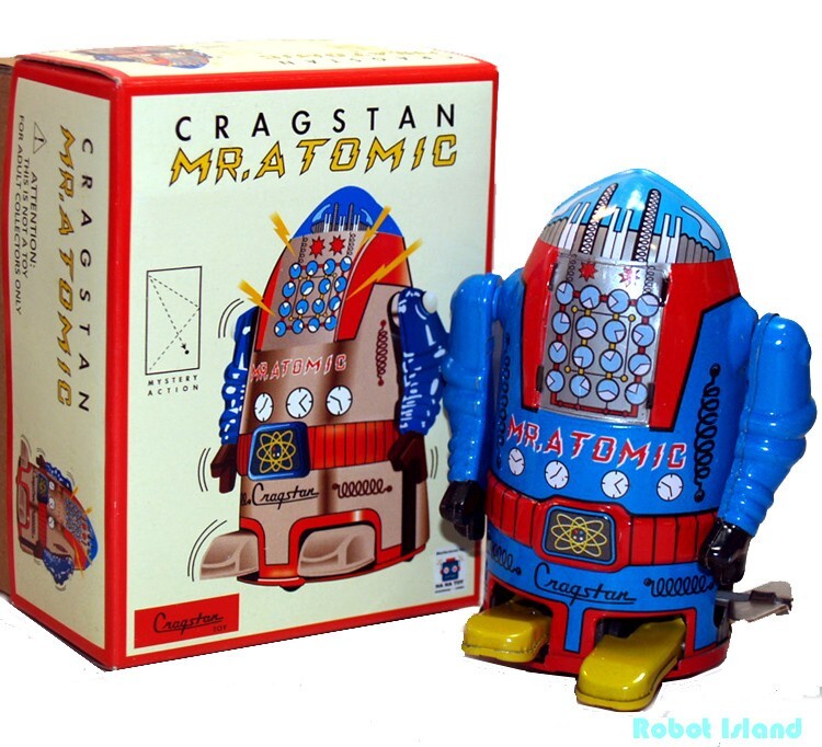 Cragstan Mr. Atomic Wind Up Blue #MS632