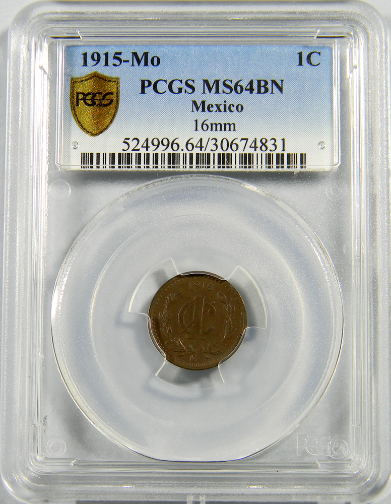 Mexico 1915 Mo Centavo PCGS MS-64 Brown (01-17)