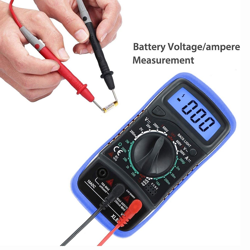 LCD Digital MULTIMETER Voltmeter Ammeter Ohmmeter Volt AC DC Tester Leads Meter