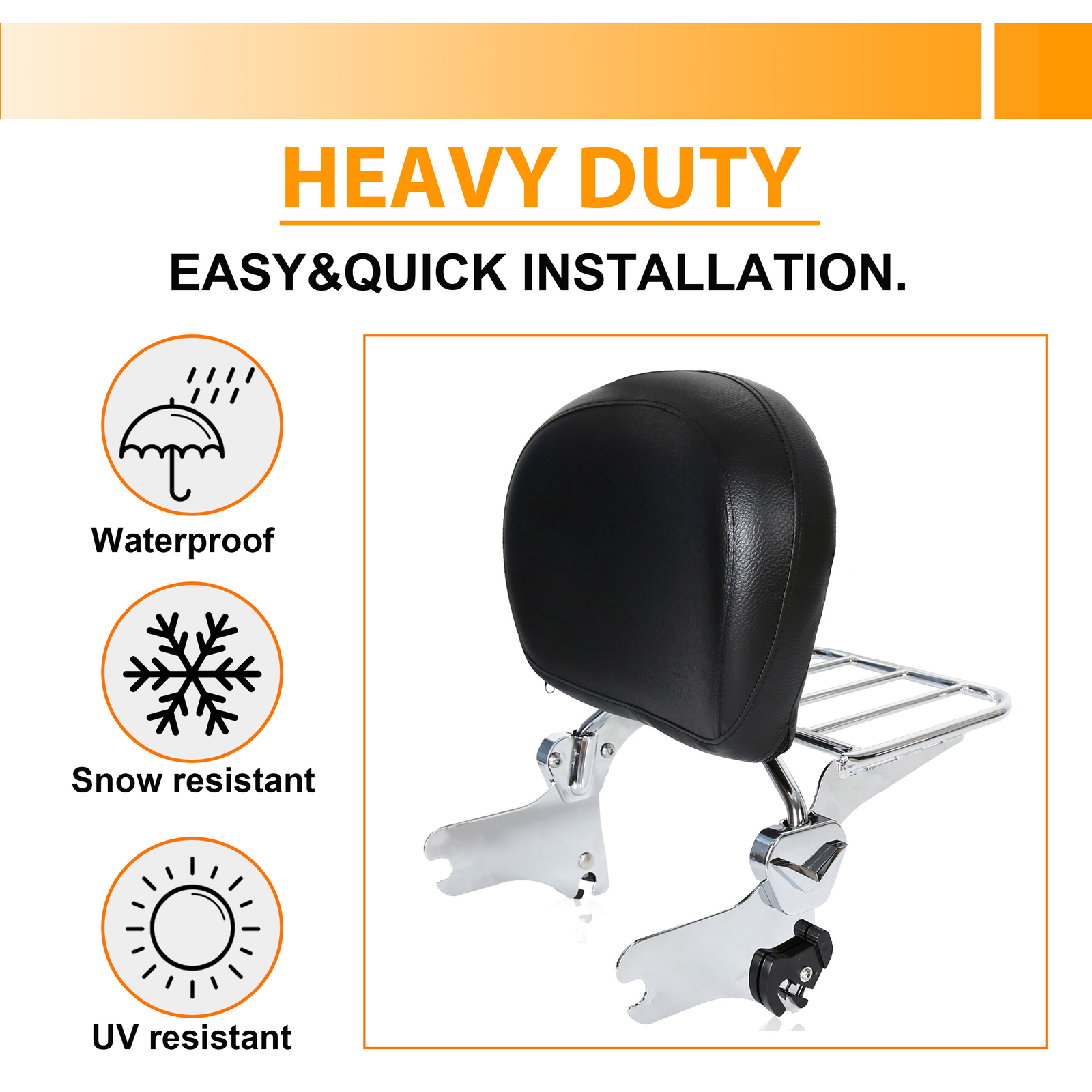 For 94-08 Harley Road King Electra Glide Detachable Sissy Bar Backrest With Rack