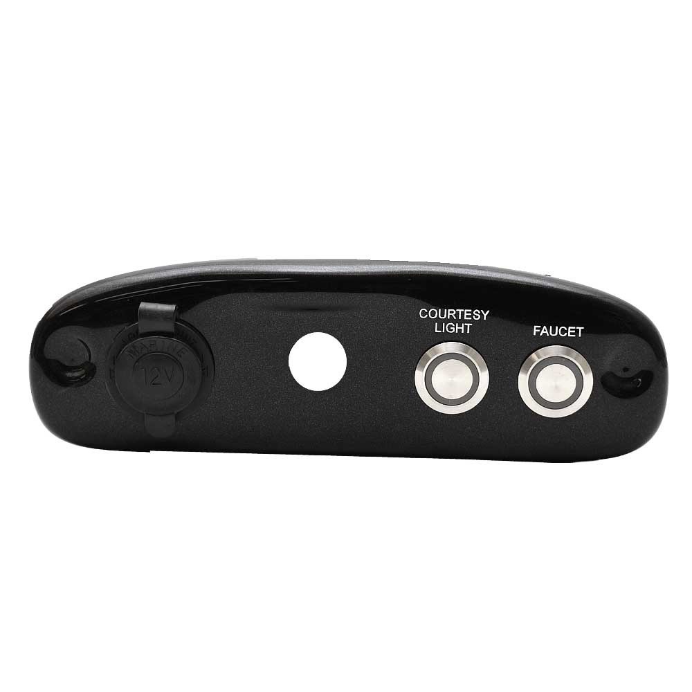 Tracker Boat Push Button Panel 174472 | 8 1/2 x 2 3/4 Inch Black