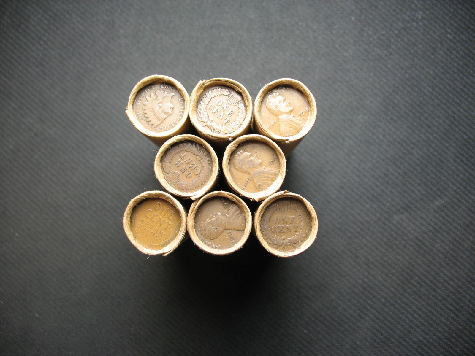 ONE SHOTGUN ROLL (50) INDIAN HEAD CENT & TEEN WHEAT PENNY 1858-1919 OLD COIN LOT