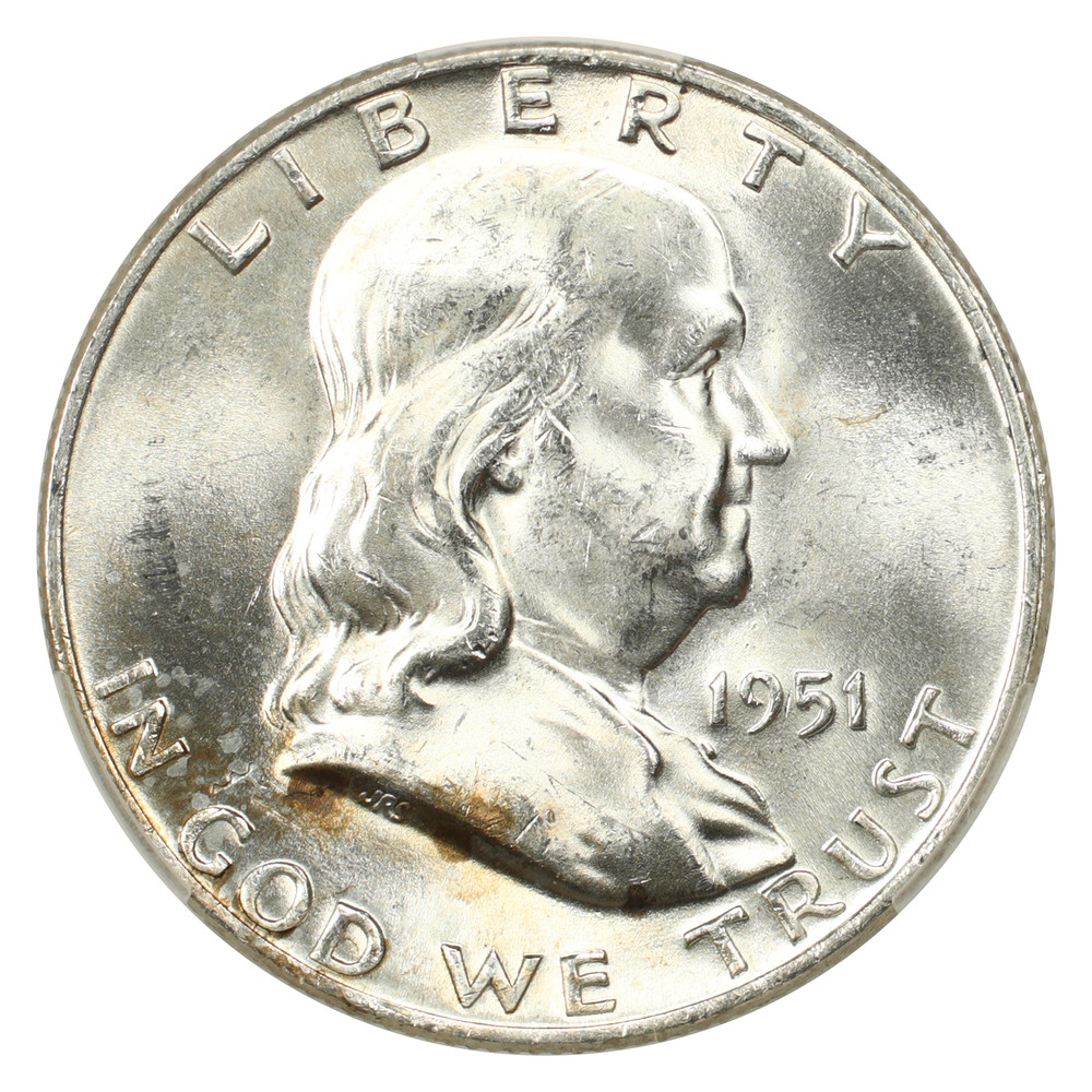 1951-D 50C CACG MS62 - Franklin Half Dollar