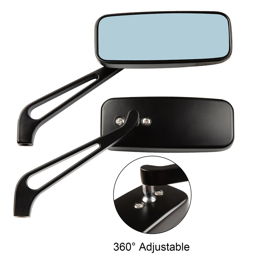 Black US Rectangular Motorcycle Rear View Side Mirrors For Honda Shadow Bobber