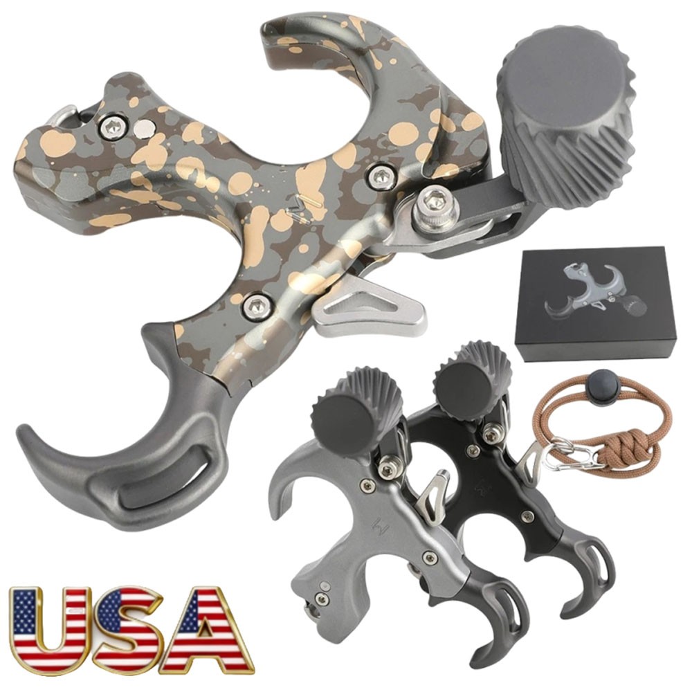Adjustable  3 Finger Thumb Release Aids Archery Compound Bow Accessories Hunt