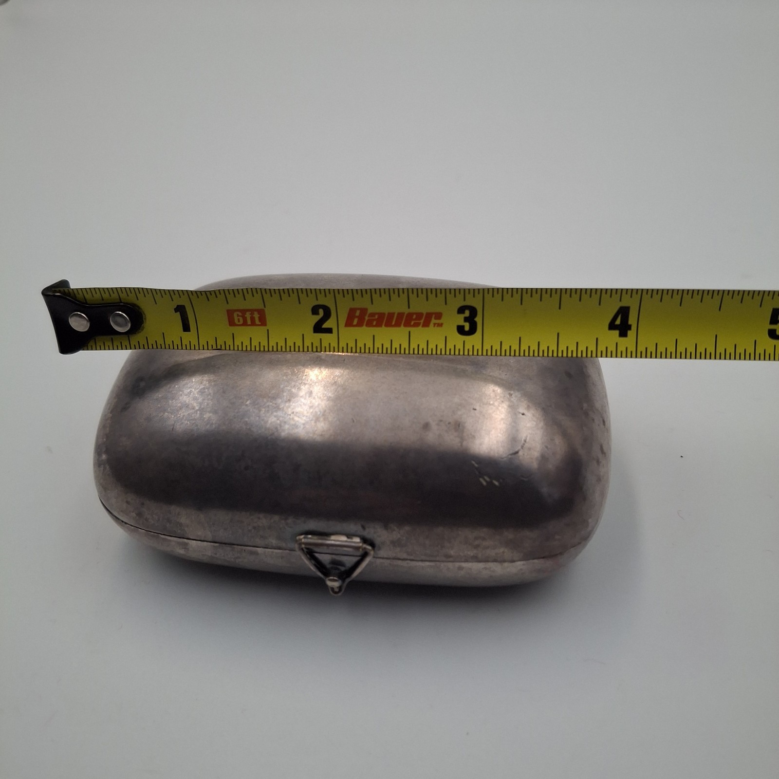 ​Antique Silver-Plate Trinket Box Engraved "Maude" Victorian Keepsake Snuff Box