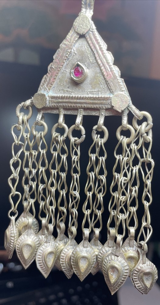Triangular Jeweled Tribal Pendant
