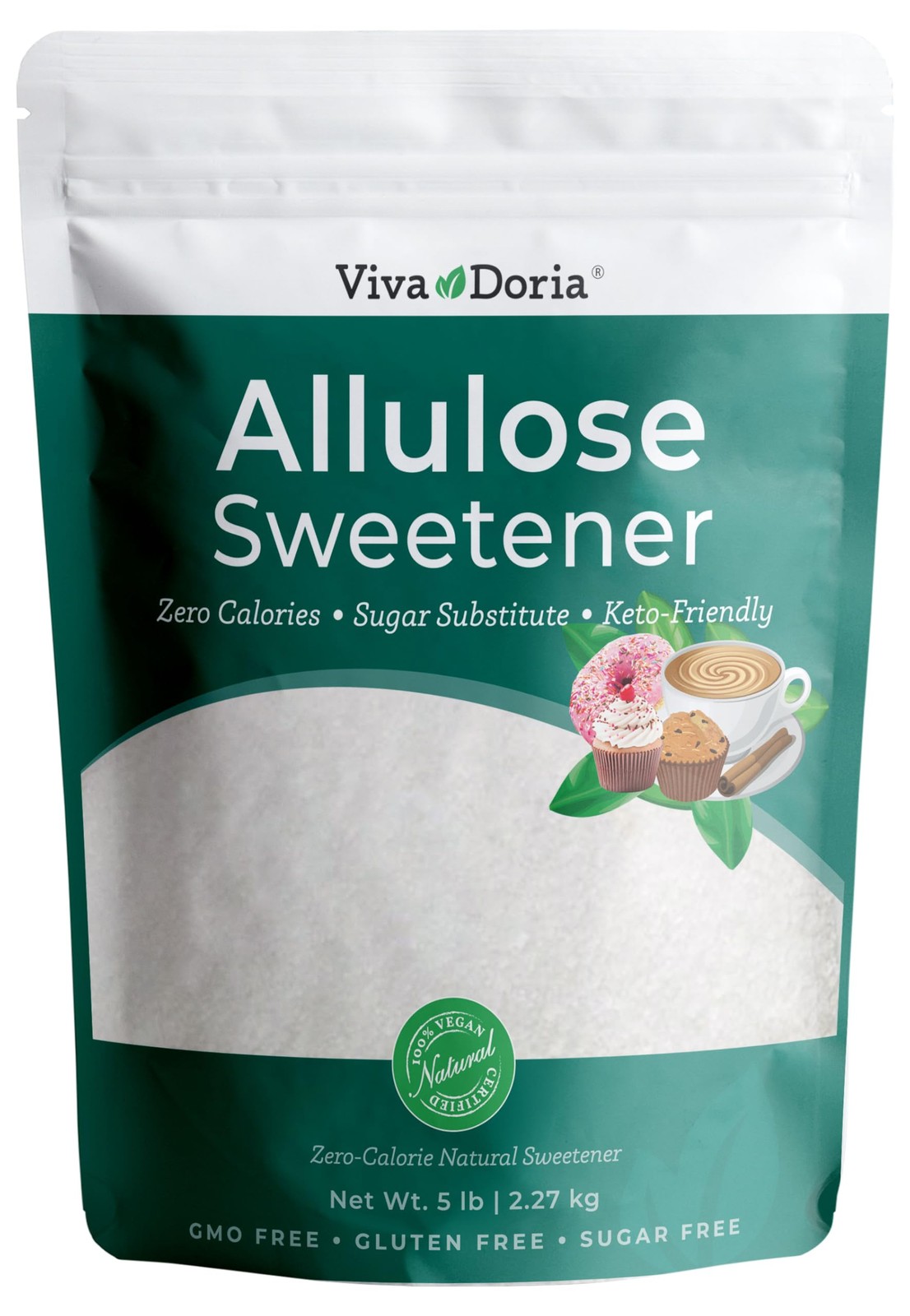 Viva Doria Allulose Sweetener 5 lb | Zero Calorie Keto Friendly Vegan