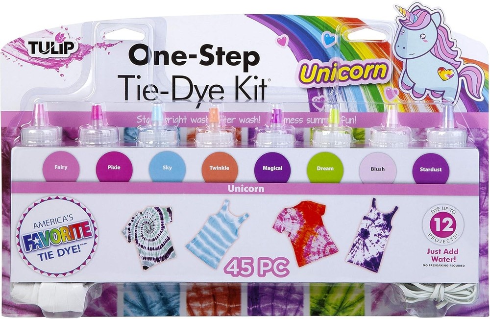 Tulip One-Step Tie-Dye Kit Unicorn Set, Easy for Beginner Skill