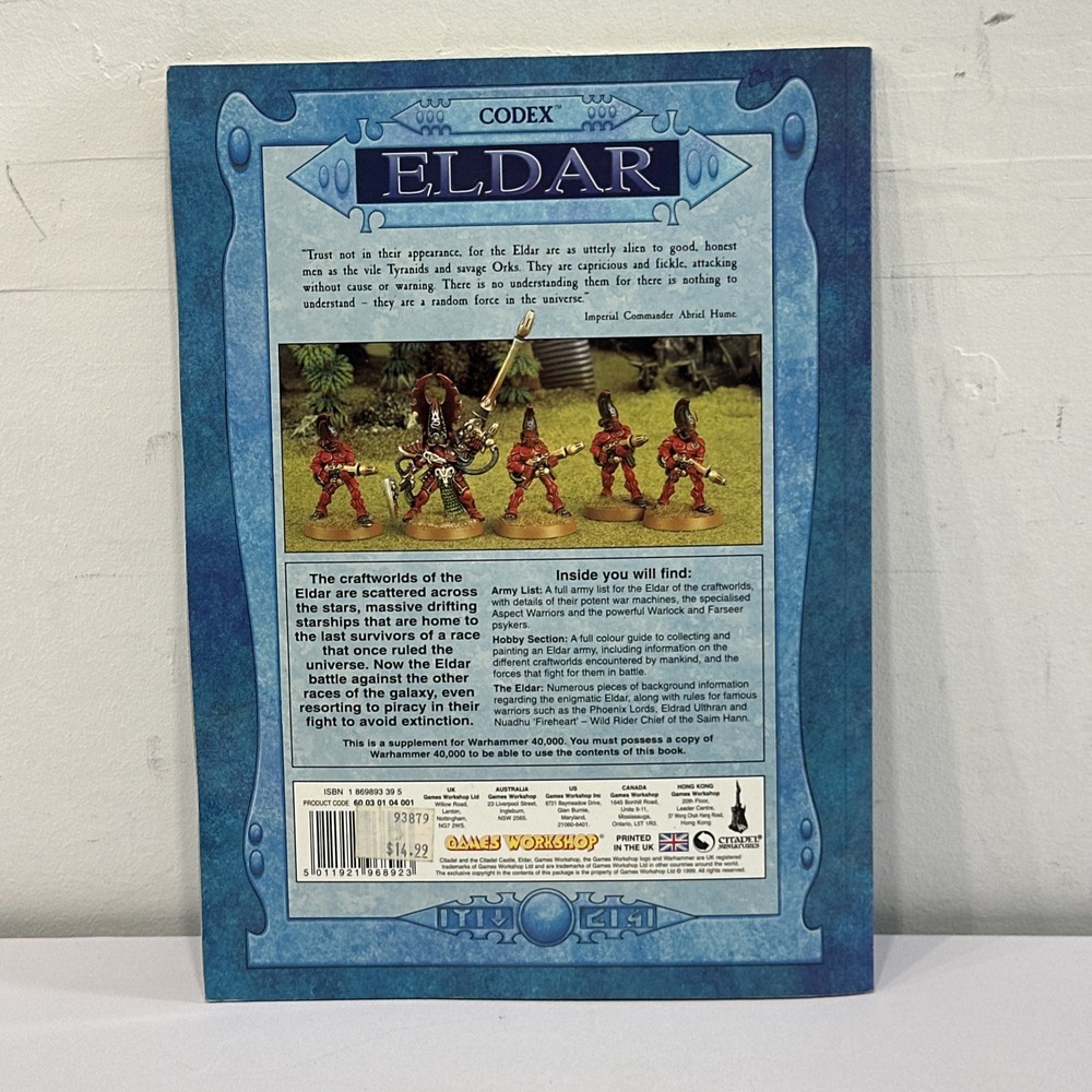 Warhammer 40K Classic Eldar Codex Army Book 1999