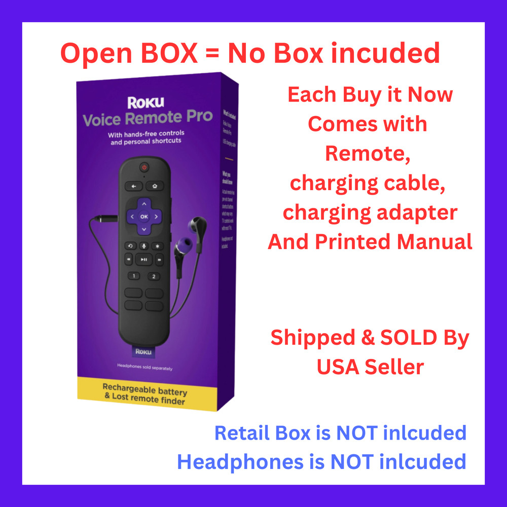 Roku Voice Remote Pro | Rechargeable voice remote with TV controls, lost remote