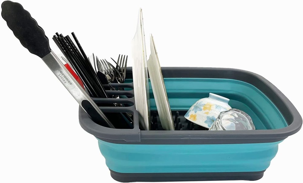 Collapsible Plastic Dish Drainer - Foldable Drying Rack