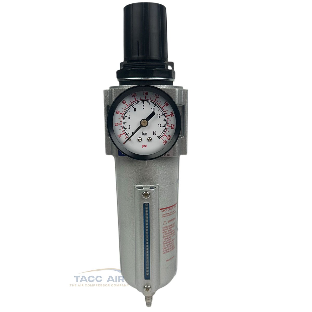 3/4" Compressed Air In Line Compressor Filter & Regulator Combo Piggyback System