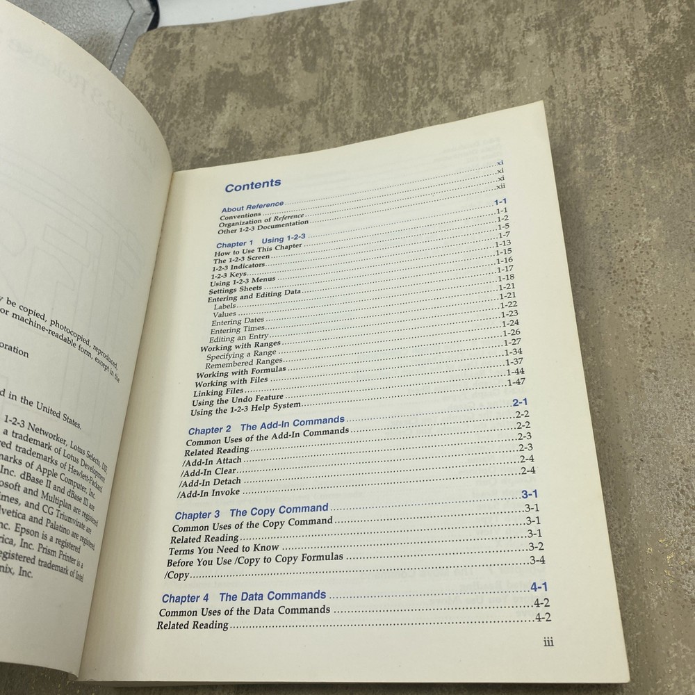IBM LOTUS 123 RELEASE 2.2/ Reference—Manual Only