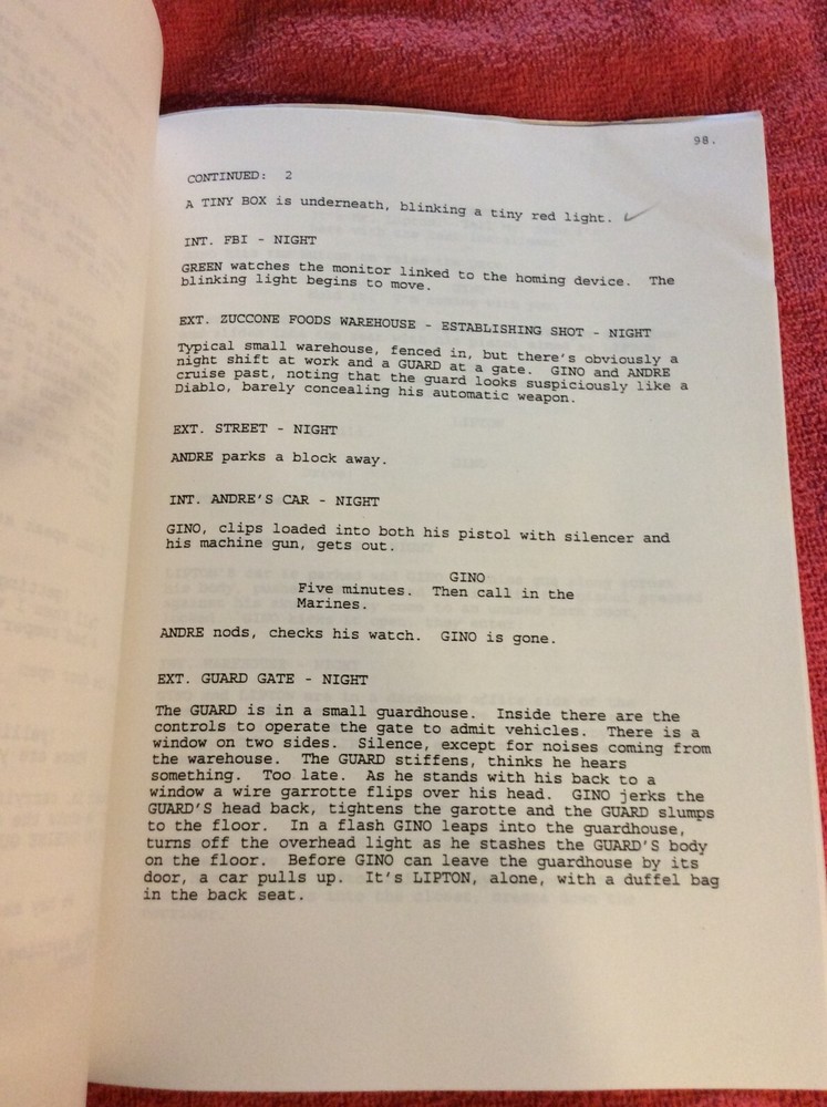 ORIGINAL SCRIPT VENDETTA 1996 DRAFT ROGER LOWENSTEIN SUZANNE MUSTACICH