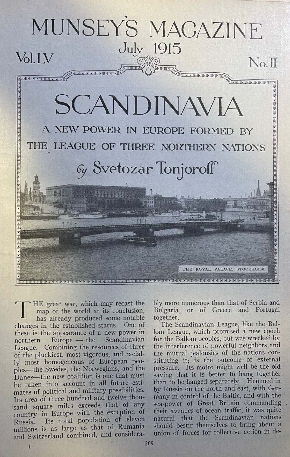1915 Scandanavia Norway Sweden Denmark Stockholm Upsala Bergen Copenhagen