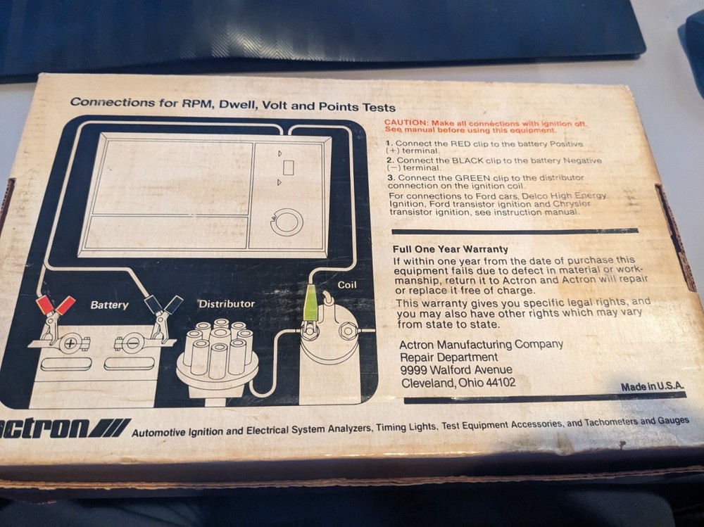 Actron Engine Analyzer Model 615 Style 6315 includes manual