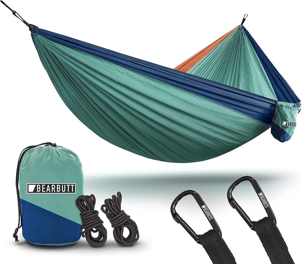 Bear Butt Camping Hammock - - One Size, Turquoise / Dark Blue / Coral