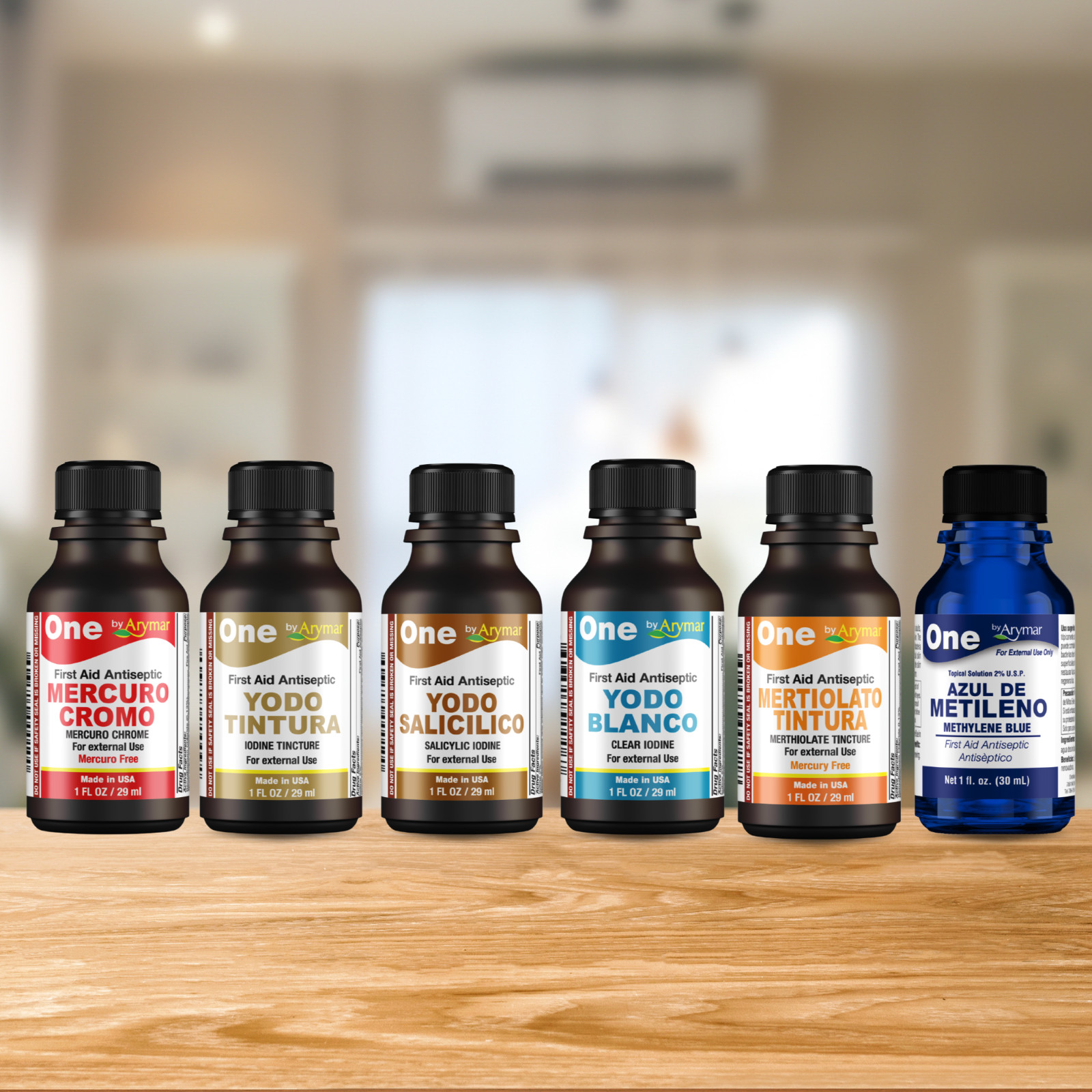 Arymar Mercuro Chromo – First Aid Antiseptic for Wounds, 1 fl oz (6-Pack)