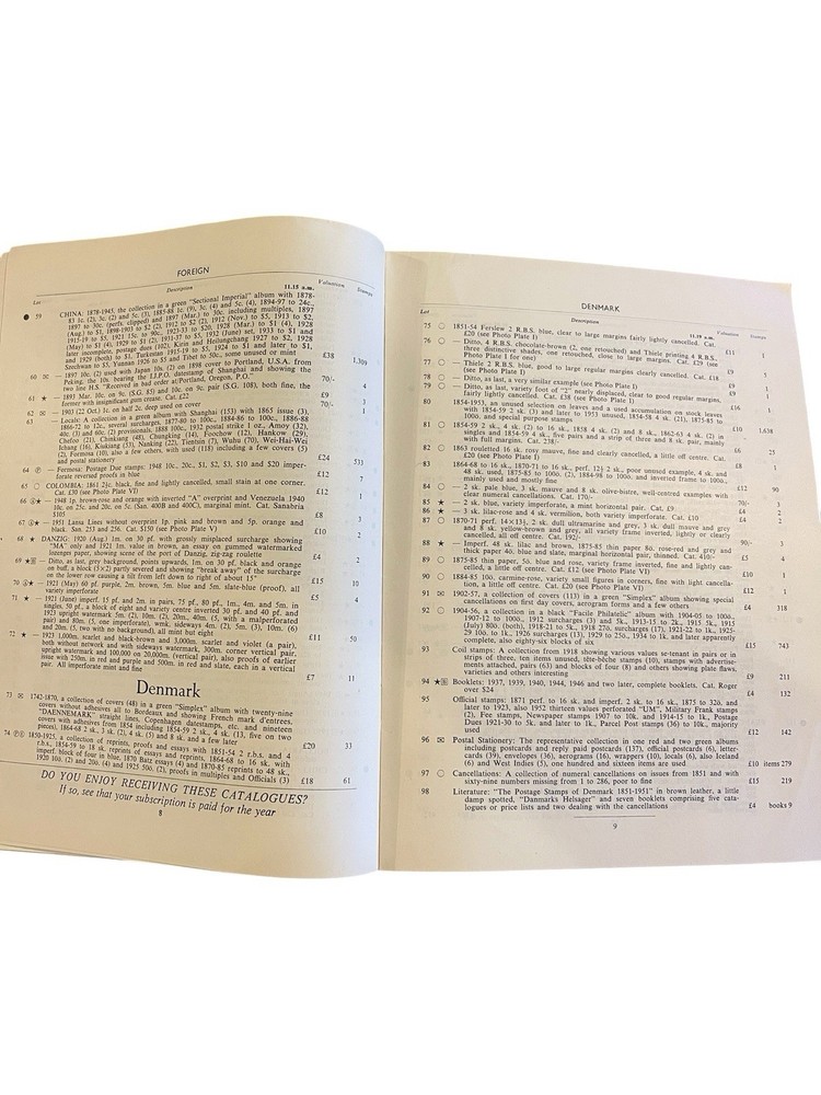 1958 Robson Lowe Foreign Auction Catalogue + Bid Form - Oct 8th Sale