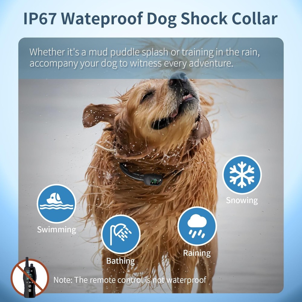 Dog Shock Collar 4900FT Dog Training Collar with Remote/Call Function/Light I...