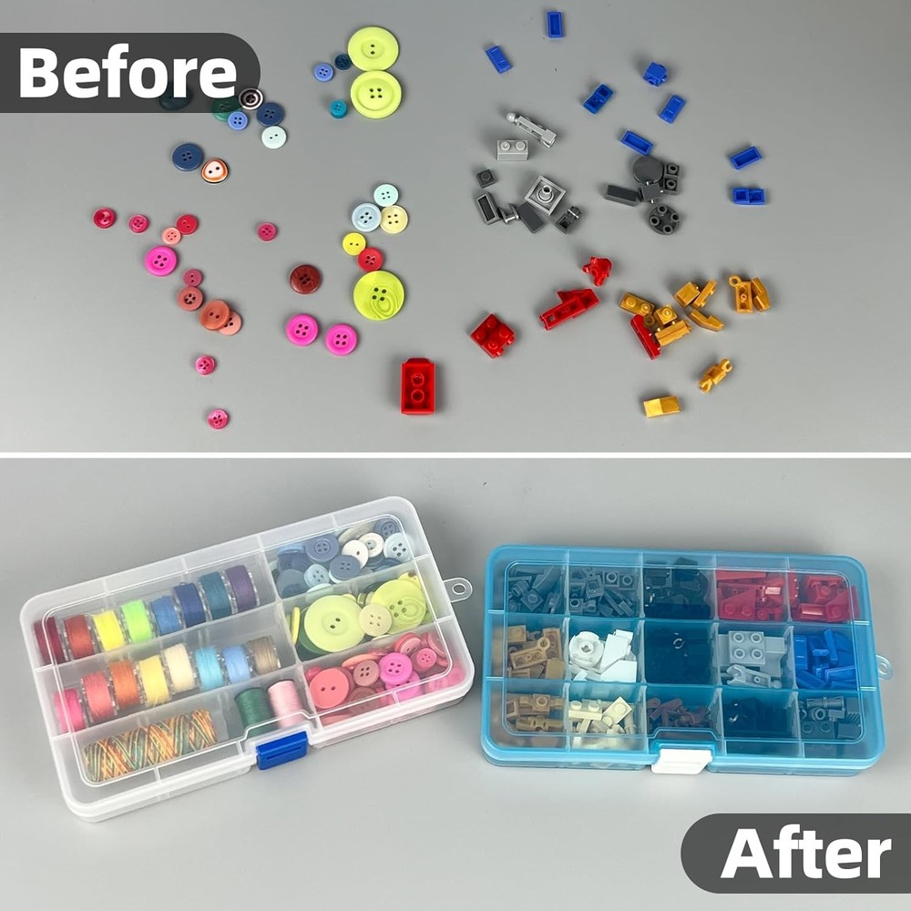 DUOFIRE Plastic Organizer Container Storage Box Adjustable 3 pack, white