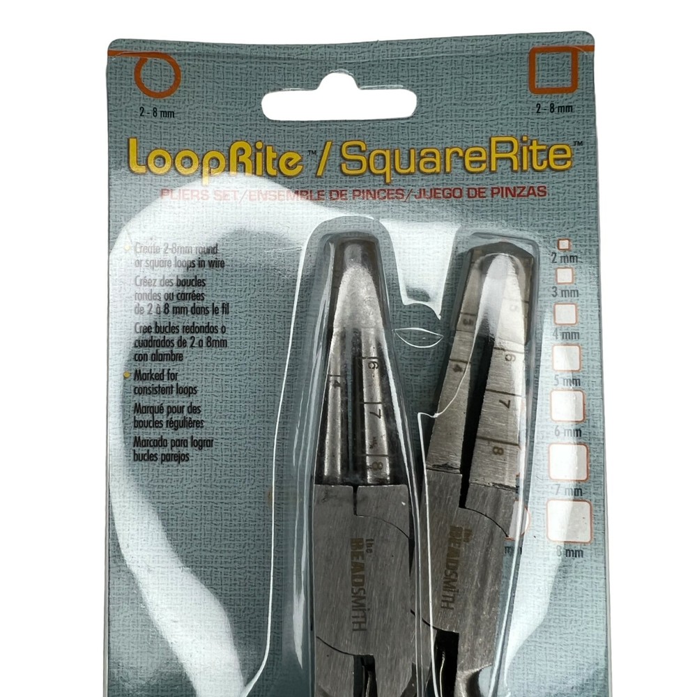 The Beadsmith SquareRite / LoopRite Wire Looping Plier Set - Create 2-8mm Loops
