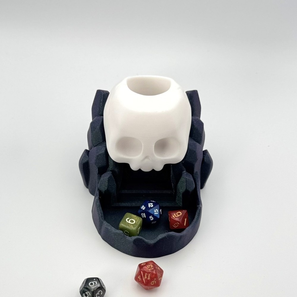 Skull Dice Rolling Tower – Gothic Tabletop Gaming Accessory for RPG & DnD