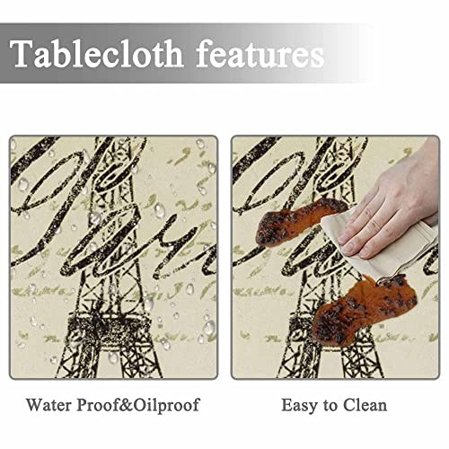 Tablecloth Paris Theme Tablecloths 60" Diameter Round Eiffel Wall Decoration