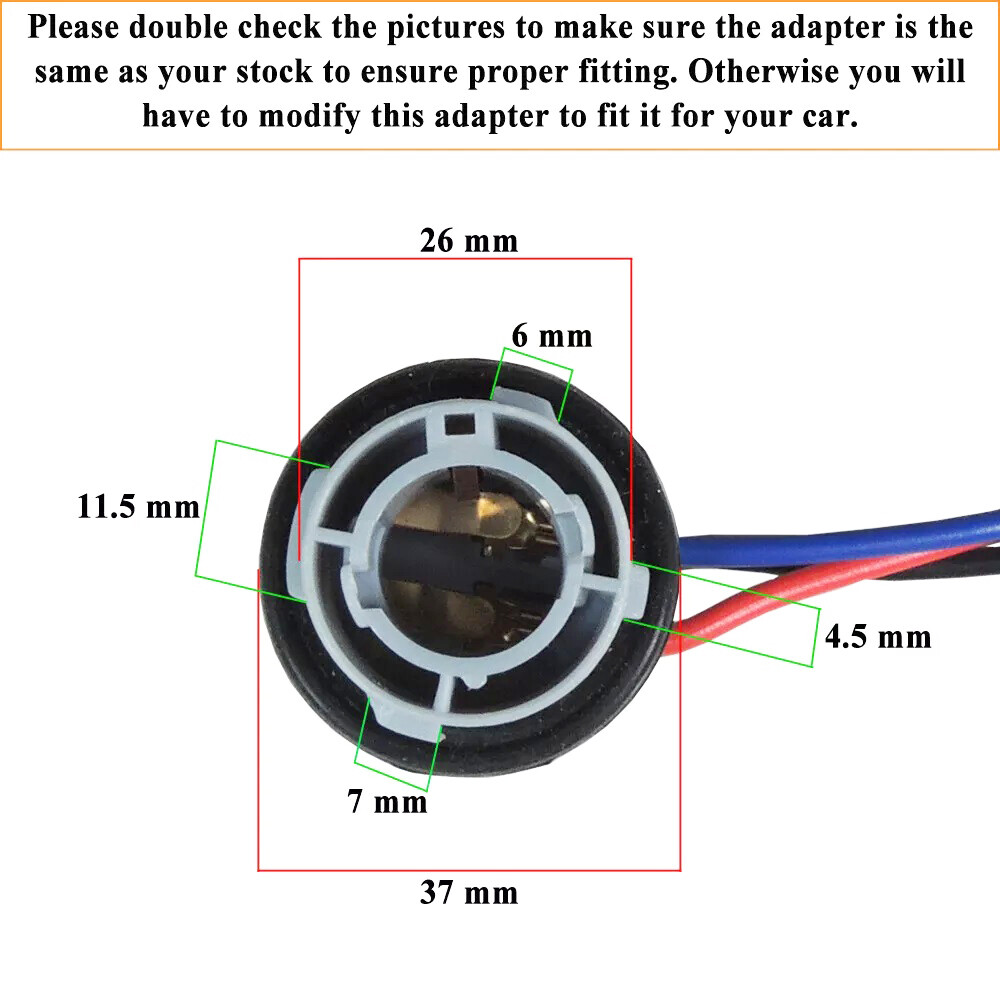 2pcs 1157 2057 2357 Tail Stop Brake Light Female Connector Socket Wiring Harness
