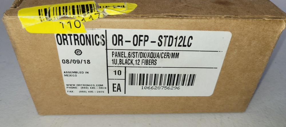 Ortronics OptiMo OFP-STD12LC Multimode 12 Fiber 6 Port Panel OM4 Ceramic Sleave