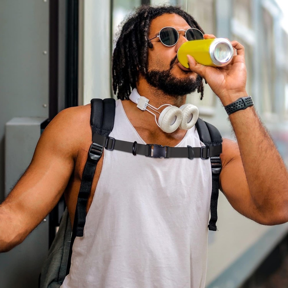 Durable Backpack Sternum Strap with Adjustable Length and Quick Release Facility