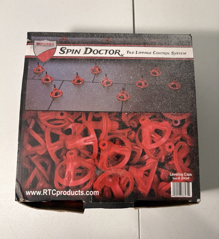 Spin Doctor Tile Lippage Control System Leveling Caps (Red) 100 Count Box