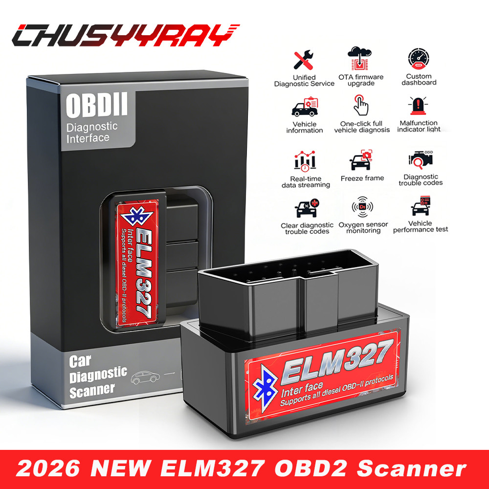 2026 OBD2 Car Bluetooth Scanner Code Reader OBDII ELM 327 Read Tool