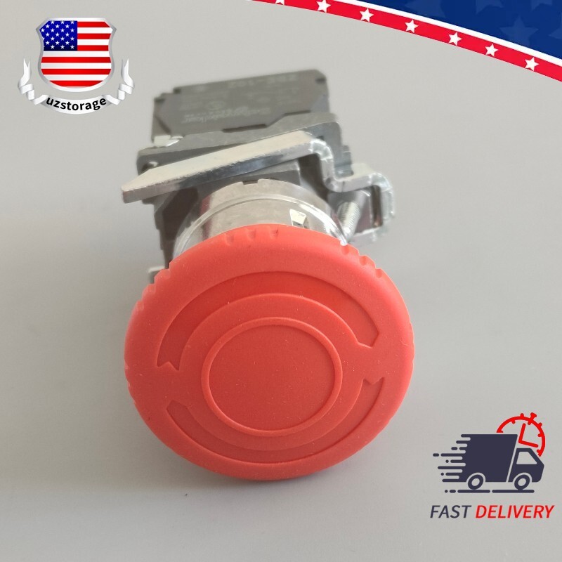 New In Box Emergency Stop Button For Schneider XB4BS8442 XB4-BS8442 Red Head Ø40