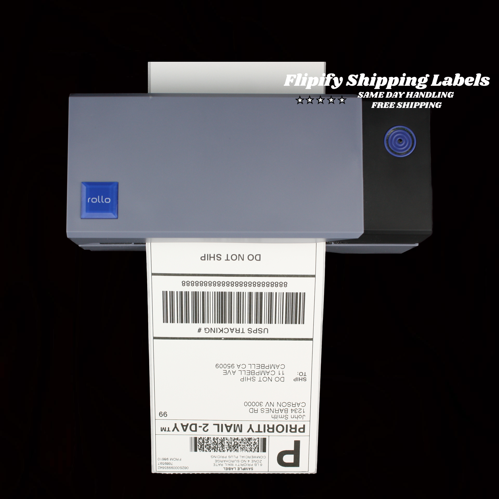 500 4x6 Fanfold Direct Thermal Shipping Labels for Zebra & Rollo Printers