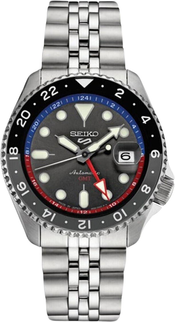New Seiko 5 Sports SSK019 SKX Sports GMT Series Steel Bracelet Men's Watch