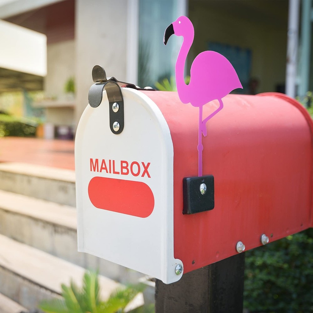 2 Pieces Mailbox Flags Flamingo Coconut Tree Mailbox Replacement Flags for Ro...