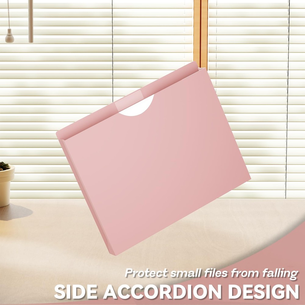 Plastic 1 Inch File Jackets Letter Size, Expanding File Folde for Documents,U...