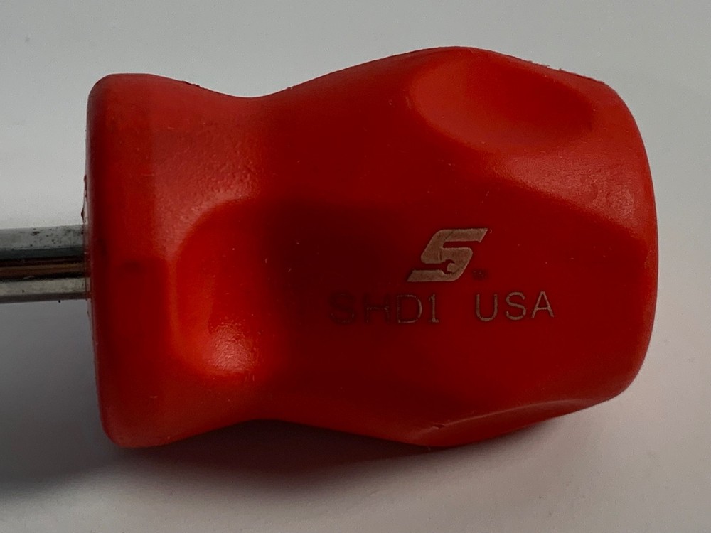 Snap On Tools Stubby Screwdriver Set Flat Slotted Tip SHD1 RED