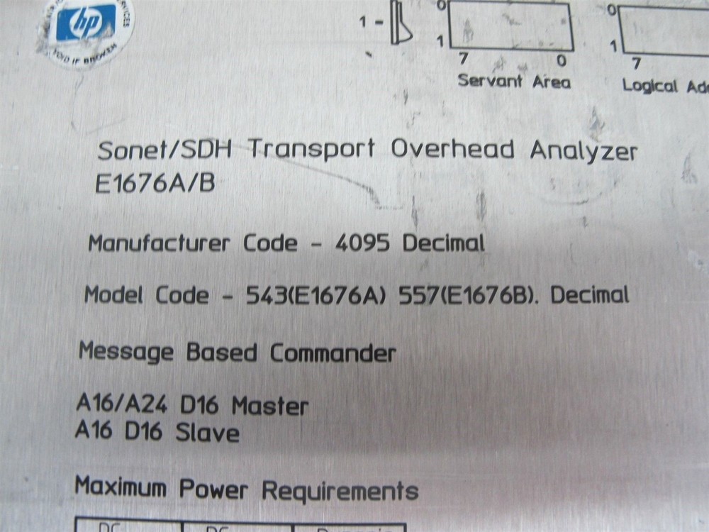 HP E1676B Sonet/SDH Transport Overhead Analyzer VXI Module E1676A/B