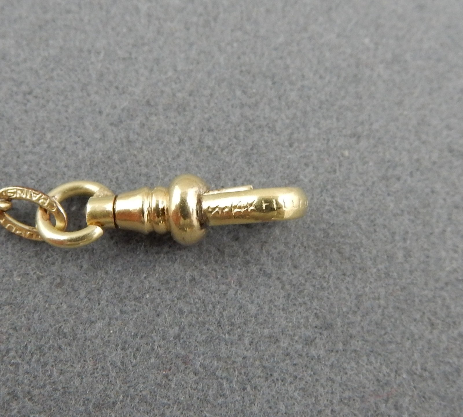 Antique 1/10 14K Yellow Gold Filled 14.25" Bar Link Pocket Watch Chain 6g