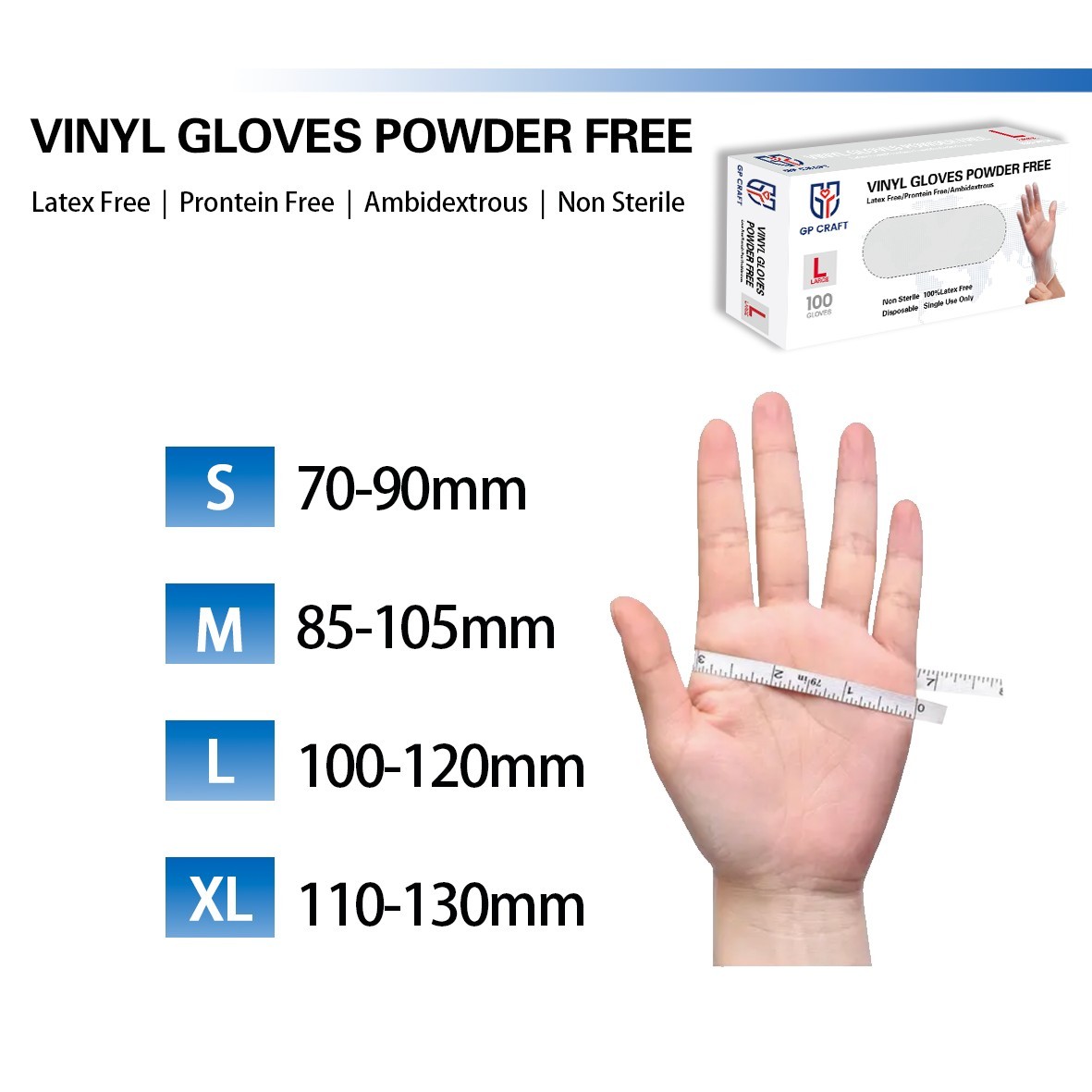 Clear Vinyl Disposable Gloves | Powder & Latex Free | Food Safe Kitchen Use
